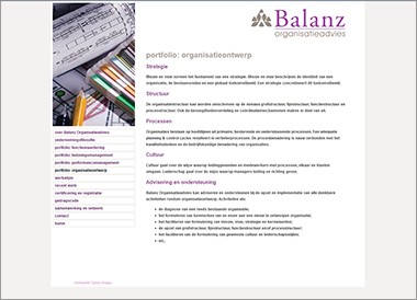 website voor Balanz Organisatieadvies